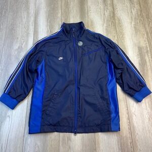 VINTAGE Nike Windbreaker Jacket Boys Large 14-16 Blue Full Zip Casual Men *